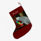 Kongo African Gray Parrot Merry Christmas Tree Kleiner Weihnachtsstrumpf (Rückseite (Hängend))