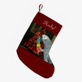 Kongo African Gray Parrot Merry Christmas Tree Kleiner Weihnachtsstrumpf (Vorderansicht (hängend))