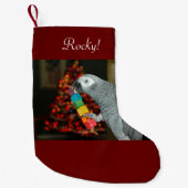 Kongo African Gray Parrot Merry Christmas Tree Kleiner Weihnachtsstrumpf (Vorderseite)