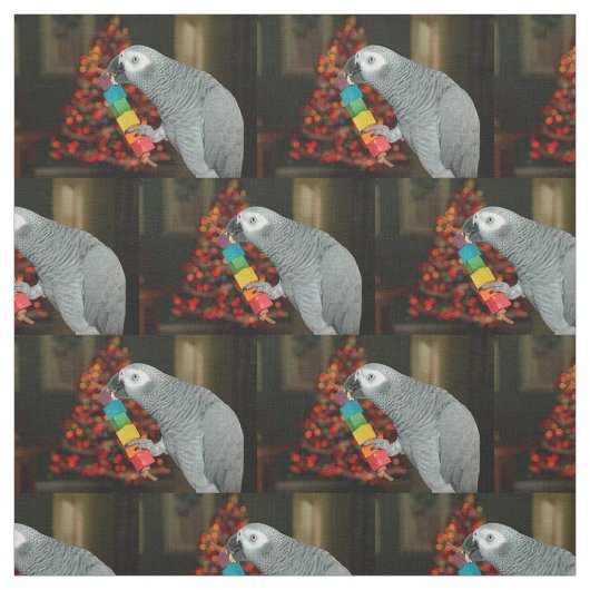 Kongo African Gray Parrot Merry Christmas Tree Stoff (Muster)