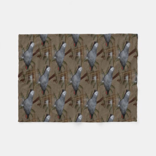 Kongo African Gray Parrot on Floor Fleecedecke (Vorderseite (Horizontal))