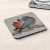 Kongo African Gray Parrot Schwanz Preening Getränkeuntersetzer (Linke Seite)