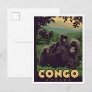 Kongo Afrika Vintage Reise  Postkarte