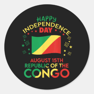 Kongo Brazzaville 65. Unabhängigkeitstag Kongolese Runder Aufkleber