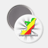 Kongo Brazzaville Flag Karte 2.0 Magnet (Vorderseite/Rückseite)