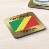 Kongo-Brazzaville-Flag+Text-Untersetzer Untersetzer (Linke Seite)