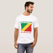 Kongo-Brazzaville Flagge + Karte + Text-T - Shirt (Vorne ganz)