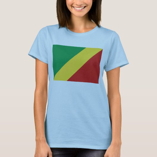 Kongo-Brazzaville-Flagge x Karte T - Shirt (Vorderseite)