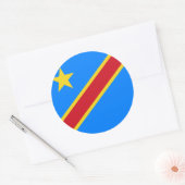 Kongo - Demokratische Republik Kongo-Flagge Runder Aufkleber (Umschlag)