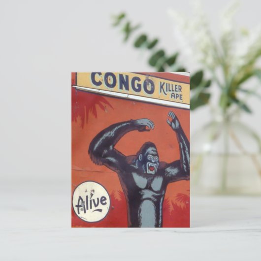 Kongo der Mörder Ape Circus sideshow Postkarte (Stehend Vorderseite)