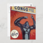 Kongo der Mörder Ape Circus sideshow Postkarte (Vorne/Hinten)