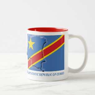 KONGO FLAG MAP-Skripte individuell Zweifarbige Tasse
