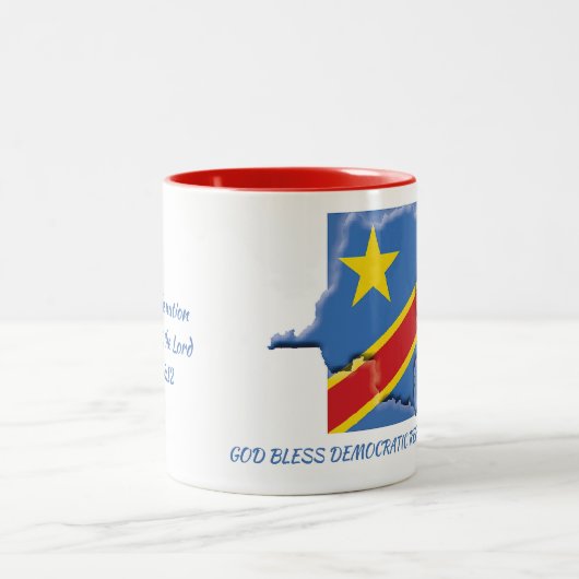KONGO FLAG MAP-Skripte individuell Zweifarbige Tasse (Mittel)
