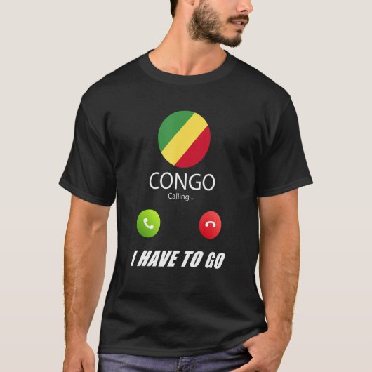 Kongo-Flagge Der Kongo ruft an T-Shirt (Vorderseite)
