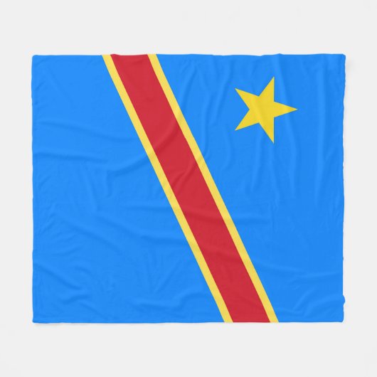 Kongo-Flagge Fleecedecke (Vorderseite (Horizontal))