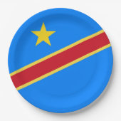 Kongo-Flagge Pappteller (Vorderseite)
