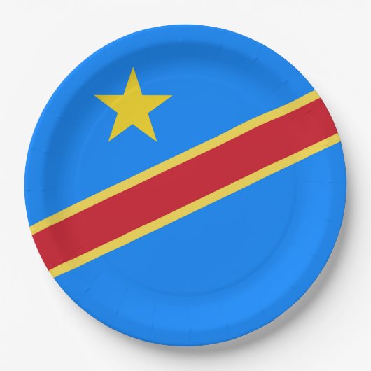 Kongo-Flagge Pappteller (Vorderseite)