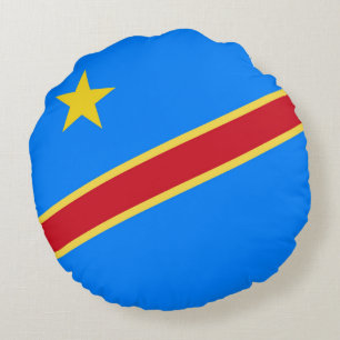 Kongo-Flagge Rundes Kissen