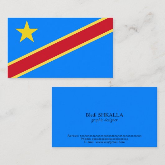 Kongo-Flagge Visitenkarte (Vorne/Hinten)