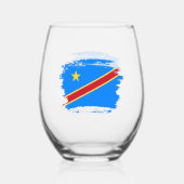 Kongo-Flagge Weinglas Ohne Stiel (Rückseite)