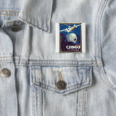 Kongo für Abenteuer! Reiseplakat Button (Beispiel)