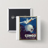 Kongo für Abenteuer! Reiseplakat Button (Vorne & Hinten)