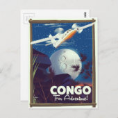 Kongo für Abenteuer! Reiseplakat Postkarte (Vorne/Hinten)
