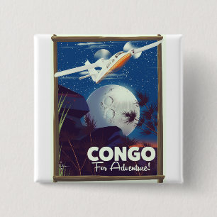 Kongo Für Abenteuer! Reiseposter Button