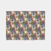 Kongo-Grau-Papagei-Weihnachten Fleecedecke (Vorderseite (Horizontal))