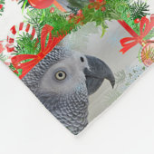 Kongo-Grau-Papagei-Weihnachten Fleecedecke (Ecke)
