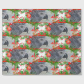 Kongo-Grau-Papagei-Weihnachten Geschenkpapier (Flach)
