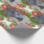 Kongo-Grau-Papagei-Weihnachten Geschenkpapier (Ecke)