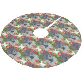 Kongo-Grau-Papagei-Weihnachten Polyester Weihnachtsbaumdecke (Schrägansicht)