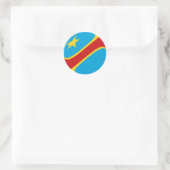 Kongo-Kinshasa Fisheye-Flag-Aufkleber Runder Aufkleber (Tasche)