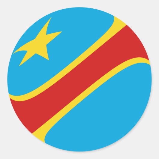 Kongo-Kinshasa Fisheye-Flag-Aufkleber Runder Aufkleber (Vorderseite)