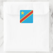 Kongo-Kinshasa-Flag-Aufkleber Quadratischer Aufkleber (Tasche)