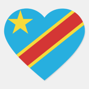 Kongo-Kinshasa-Flag-Herzsticker Herz-Aufkleber