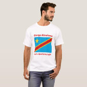 Kongo-Kinshasa Flagge + Karte + Text-T - Shirt (Vorne ganz)