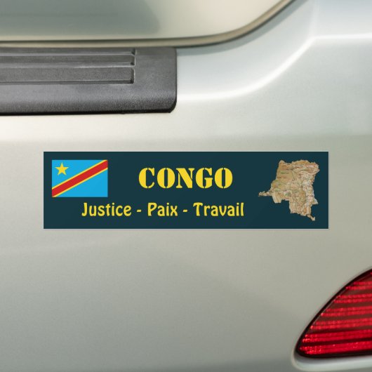 Kongo-Kinshasa Flagge + Karten-Autoaufkleber Autoaufkleber (Auf Auto)
