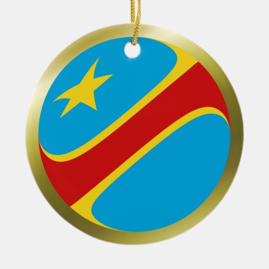 Kongo-Kinshasa-Flaggenverzierung Keramikornament (Vorne)