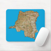 Kongo-Kinshasa Karte Mousepad (Mit Mouse)