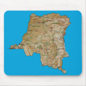 Kongo-Kinshasa Karte Mousepad (Vorne)