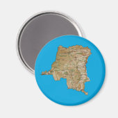 Kongo-Kinshasa Map Magnet (Vorderseite/Rückseite)