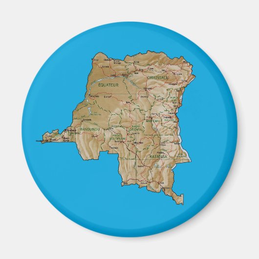 Kongo-Kinshasa Map Magnet (Vorne)