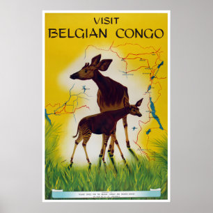 Kongo-Kunst-Afrika-Reiseposter Afrikanischer Druck Poster
