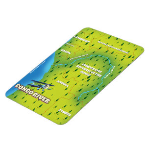 Kongo River Beautiful Vintag map Magnet