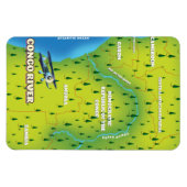 Kongo River Beautiful Vintag map Magnet (Horizontal)