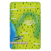 Kongo River Beautiful Vintag map Magnet (Vertikal)