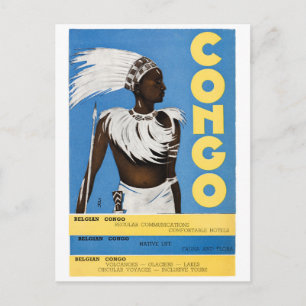Kongo Vintage-Reiseposter Restauriert Postkarte