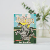 Kongo Vintage Travel Poster. Postkarte (Stehend Vorderseite)